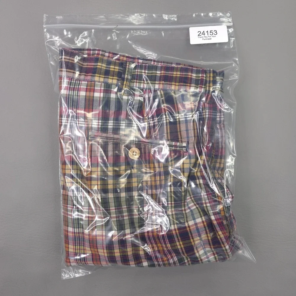 Polo Ralph Lauren Shorts Mens 35 Tyler Multicolor Plaid‎ Pleated Chino Summer